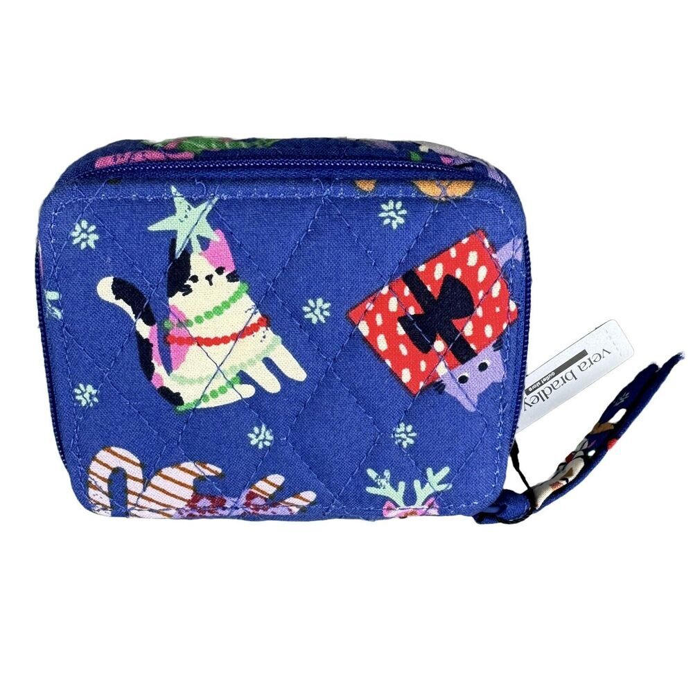 NWT Vera Bradley HOLIDAY CATS Zipped Travel Pill Case Organizer Christmas